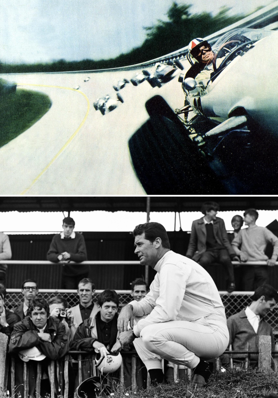 <strong>ROAD WARRIORS</strong><br/><span>Scenes from the film <em>Grand Prix</em>, starring James Garner, Toshiro Mifune, and Françoise Hardy, among others. It won three Oscars in 1966. </span>
