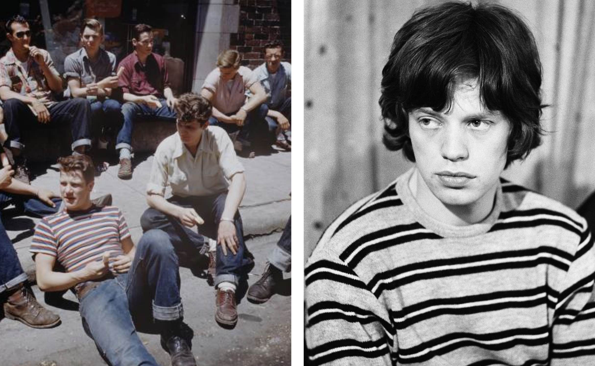       <strong>RAYURE FINE</strong><br />      <span        >Le t-shirt ray&eacute; &eacute;tait en vogue dans les ann&eacute;es 1950 et il n'a fait que        gagner en popularit&eacute; depuis le jour o&ugrave; Mick Jagger en a port&eacute; un dans un        studio d'enregistrement.</span      >    