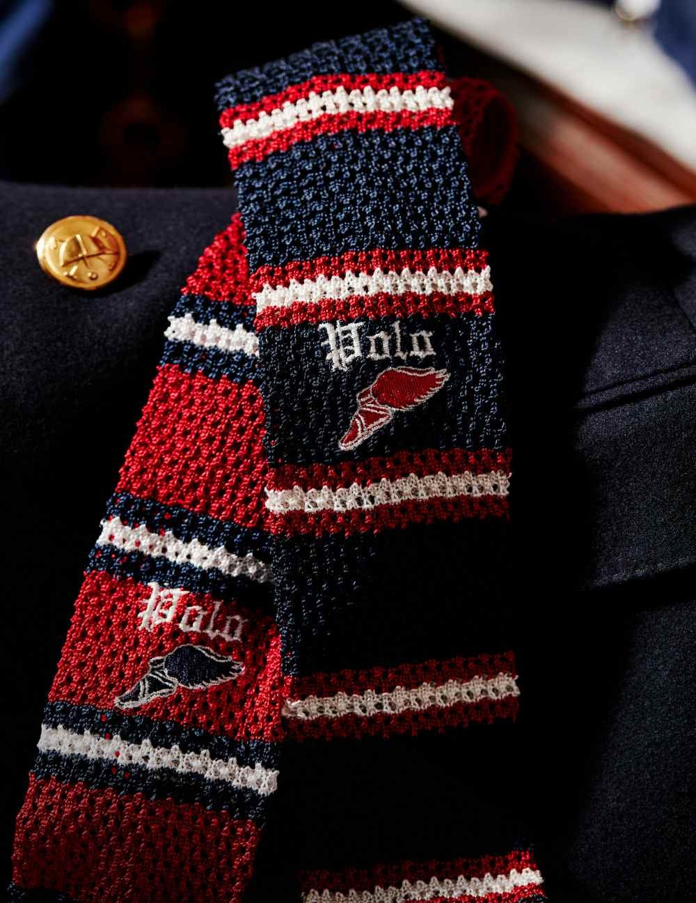 Striped Knit Linen Tie