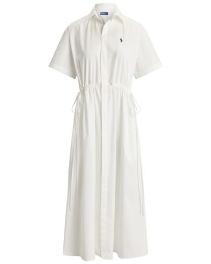 Cotton Drawcord Maxi Shirtdress