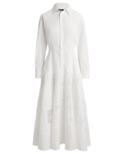 Cotton Eyelet Shirt dress