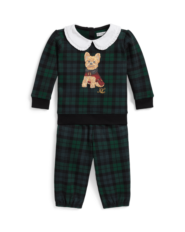 Dog-Print Fleece Sweatshirt & Trouser
