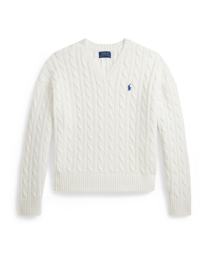 Pull col en V torsadé en coton