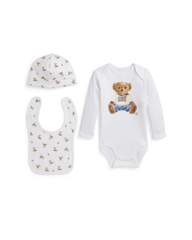Coffret cadeau 3 pièces Polo Bear coton