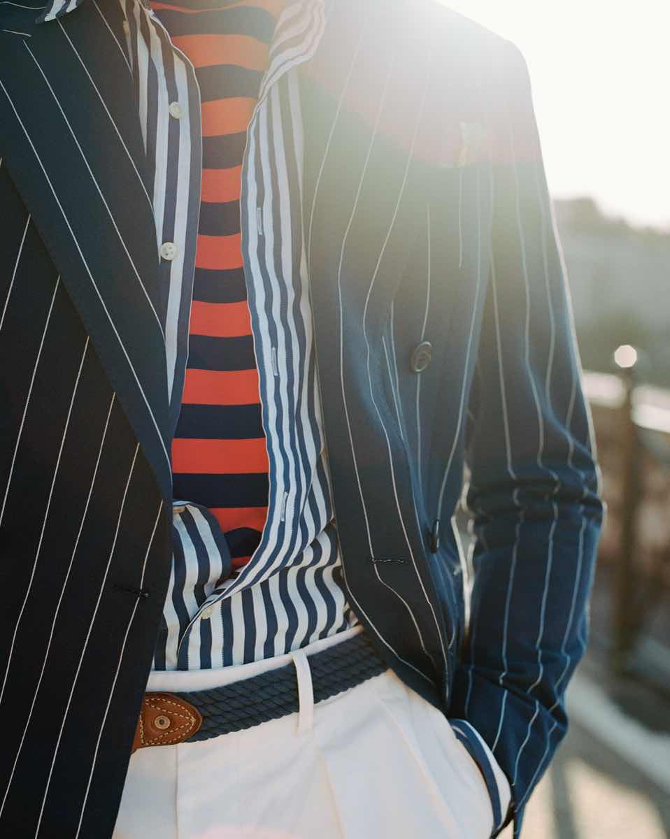 Veste de costume Polo laine rayée