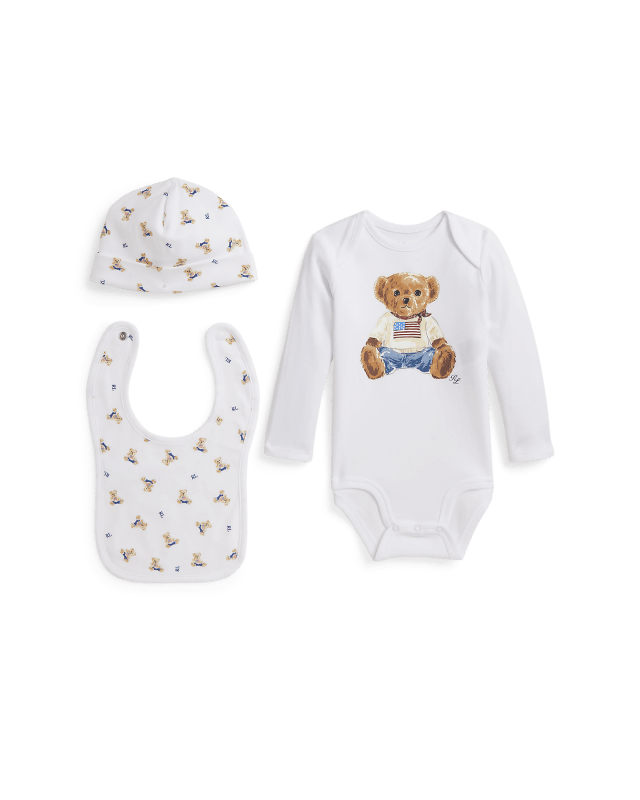 Coffret cadeau 3 pièces Polo Bear coton