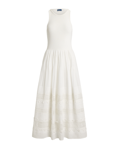 Robe débardeur bordée de dentelle