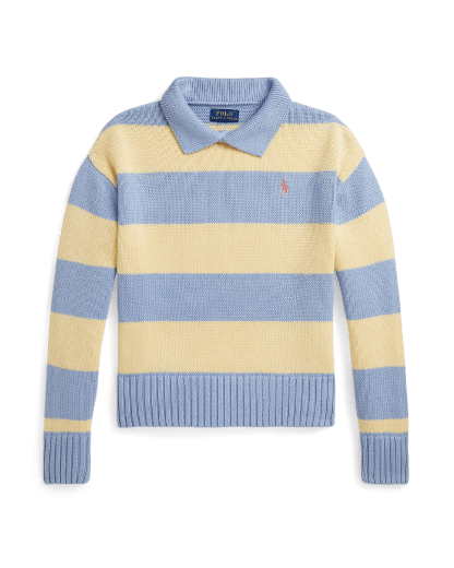 Pull Polo en coton rayé
