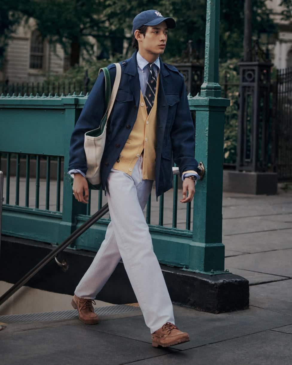 Veste field en lin Baystones