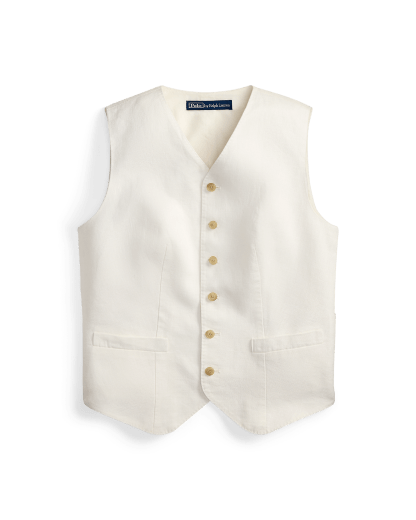 Gilet boutonné en lin