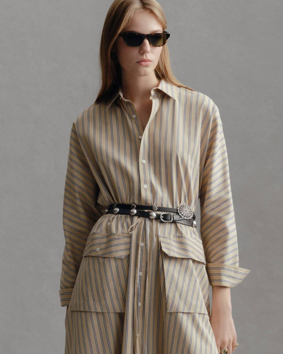 Robe-chemise utilitaire toile de coton