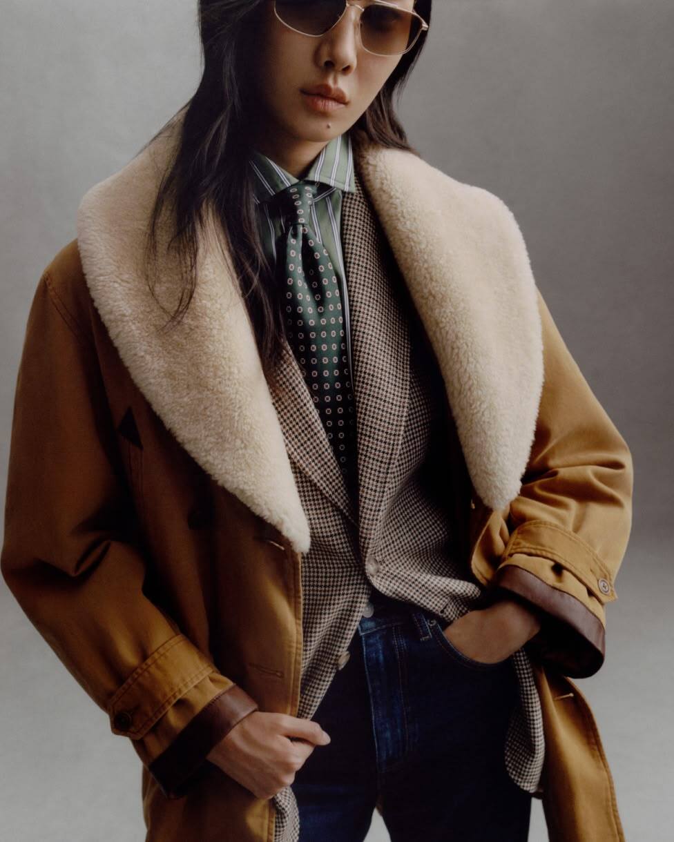 Blazer droit en tweed de lin écossais
