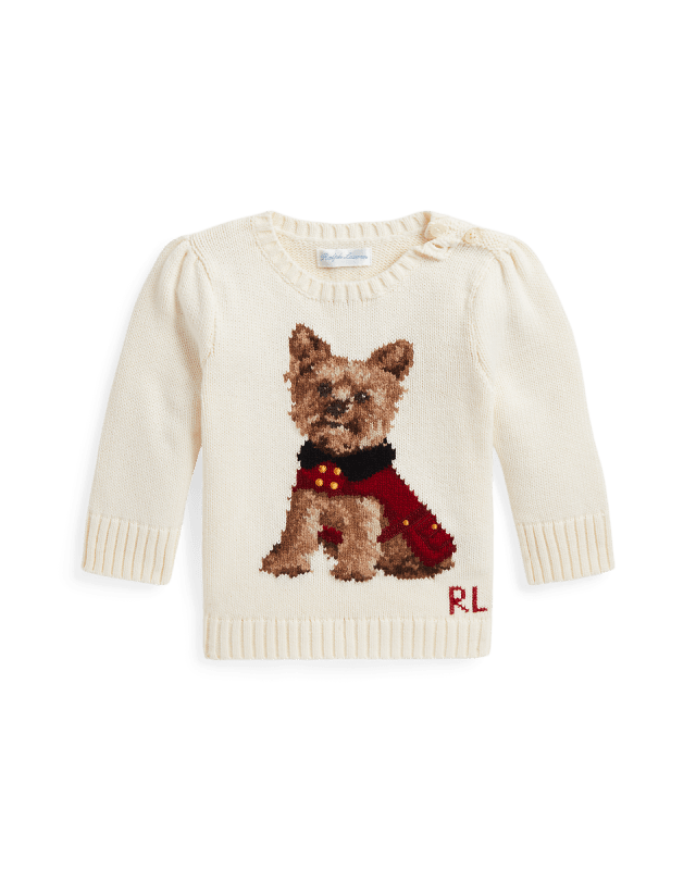 Pull en coton motif chiot