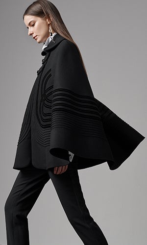 Model wears look from the Fall 2019 Collection