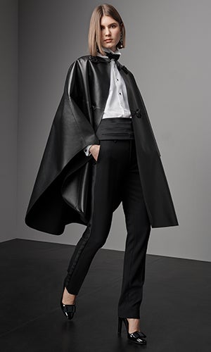 Model wears look from the Fall 2019 Collection