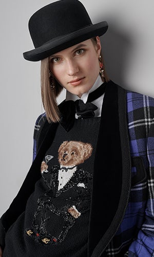 Model wears look from the Fall 2019 Collection