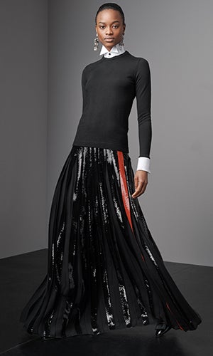 Model wears look from the Fall 2019 Collection