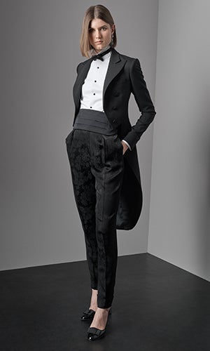 Model wears look from the Fall 2019 Collection