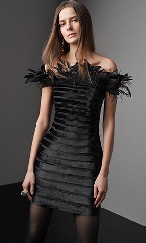 Model wears look from the Fall 2019 Collection