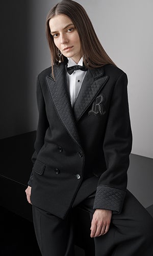 Model wears look from the Fall 2019 Collection