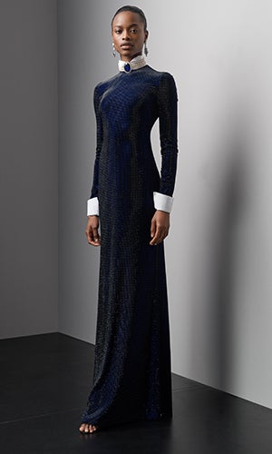 Model wears look from the Fall 2019 Collection