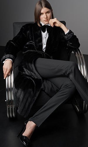 Model wears look from the Fall 2019 Collection