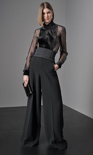 Model wears look from the Fall 2019 Collection